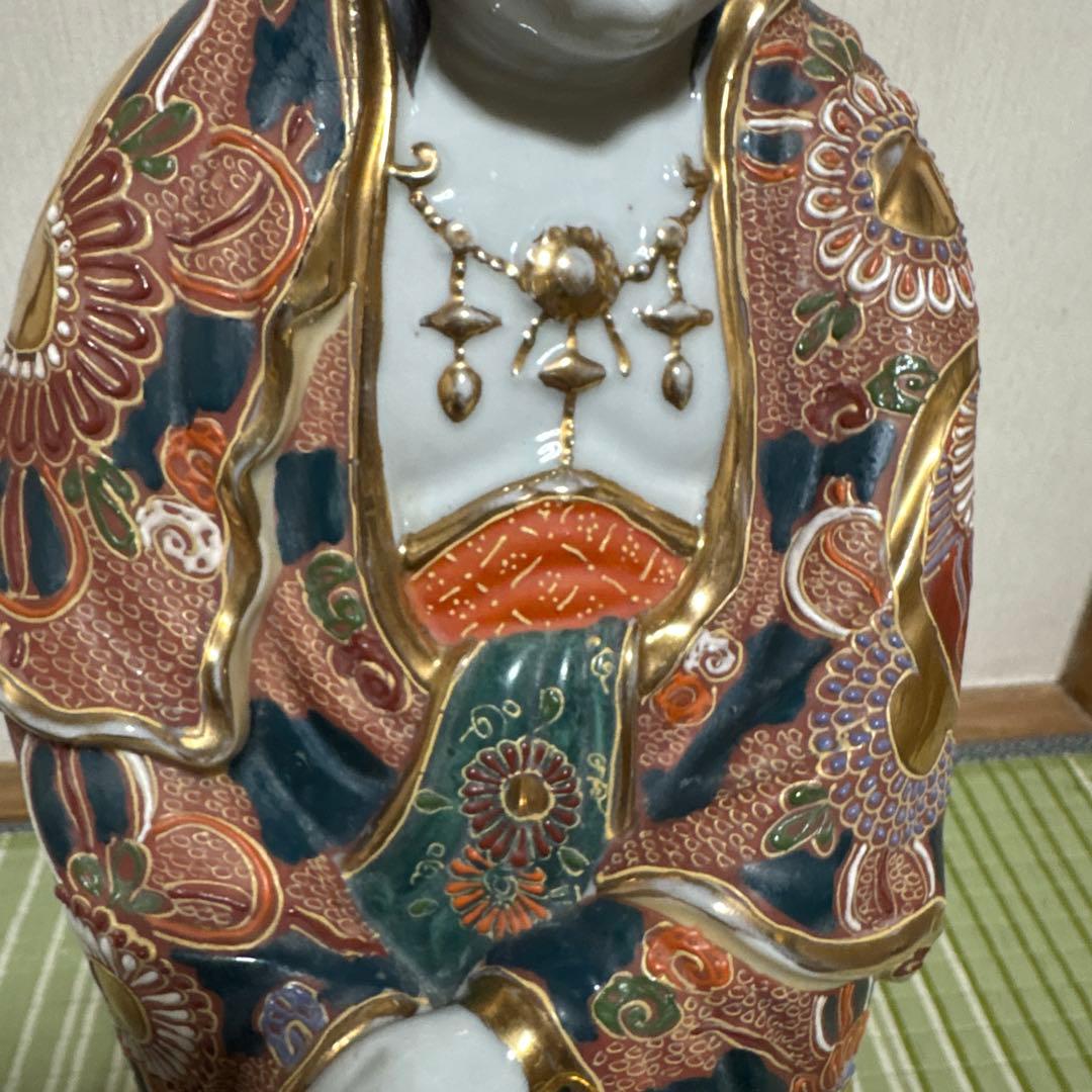 九谷焼　観音様　菩薩　神様　女神　骨董品　工芸品　置物　仏壇　仏具　51cm