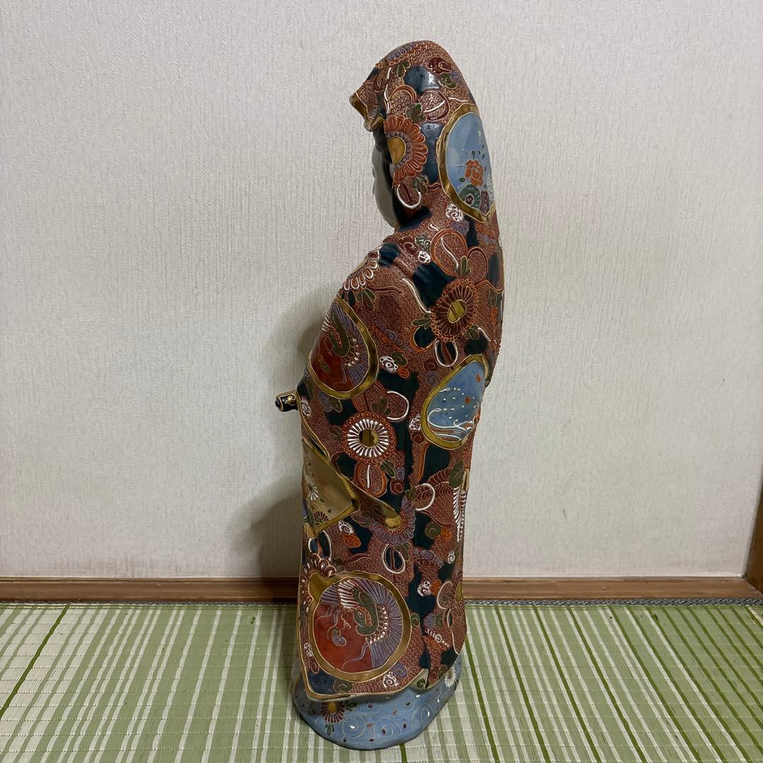 九谷焼　観音様　菩薩　神様　女神　骨董品　工芸品　置物　仏壇　仏具　51cm