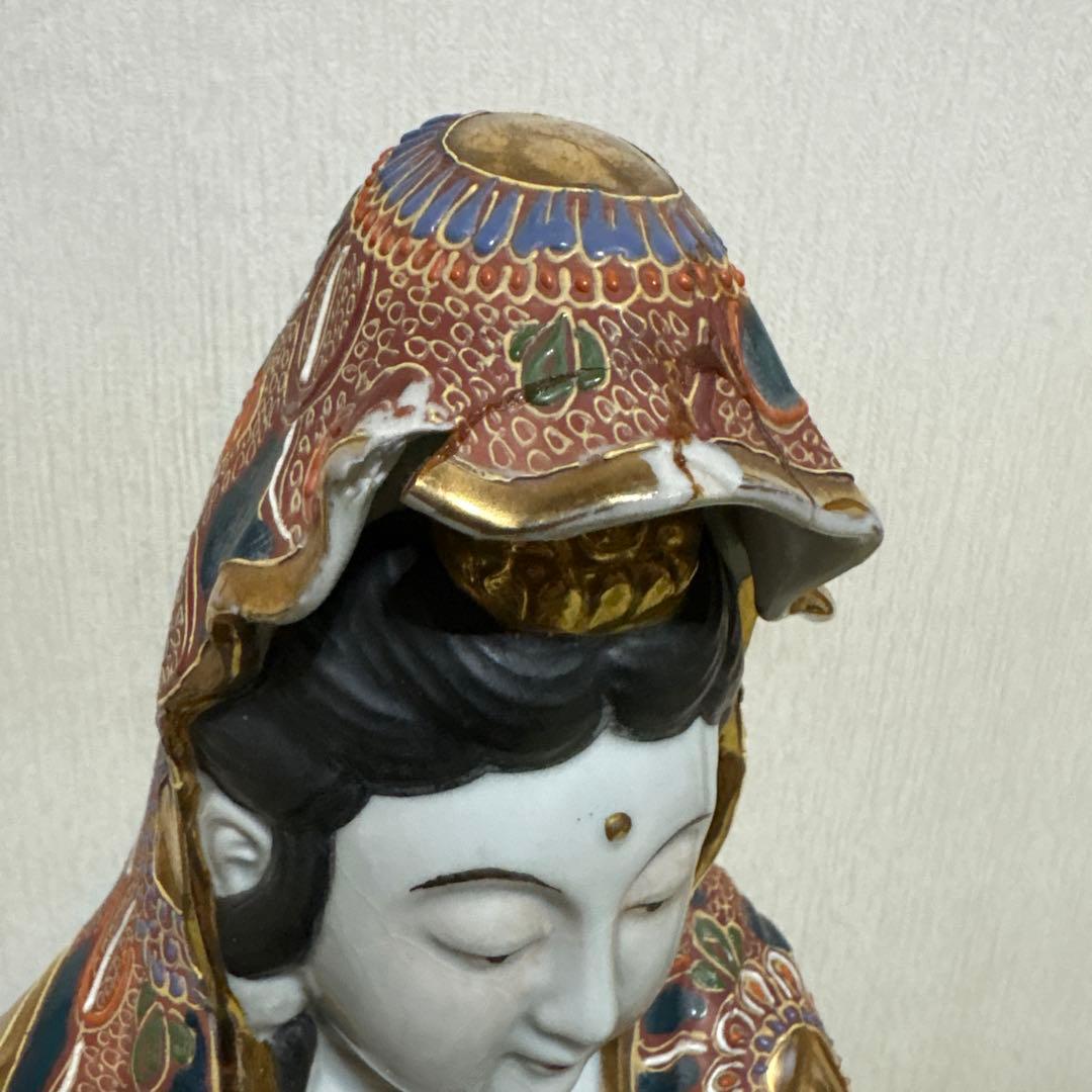 九谷焼　観音様　菩薩　神様　女神　骨董品　工芸品　置物　仏壇　仏具　51cm