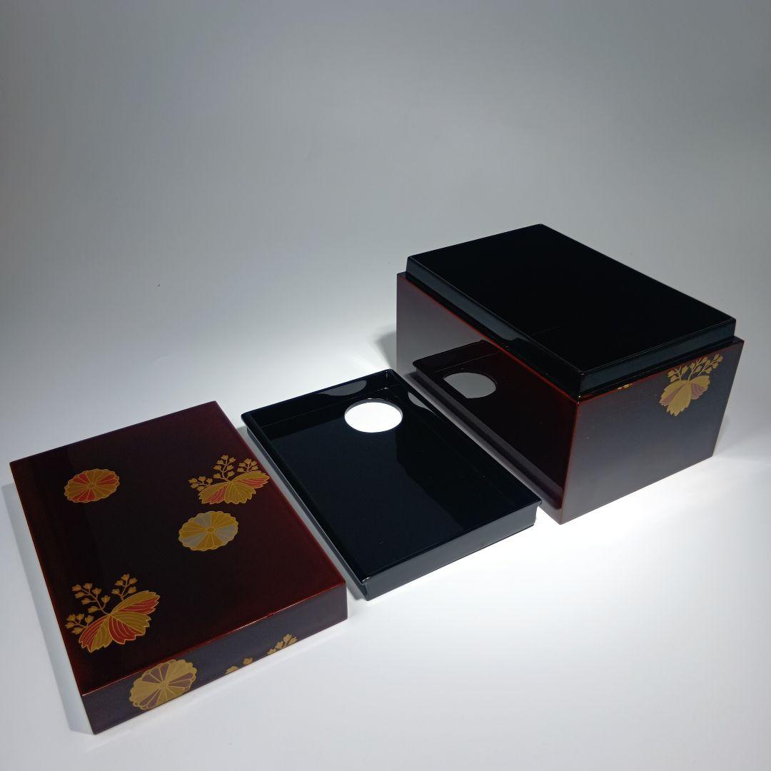 茶道具　木製漆蒔絵茶箱一式