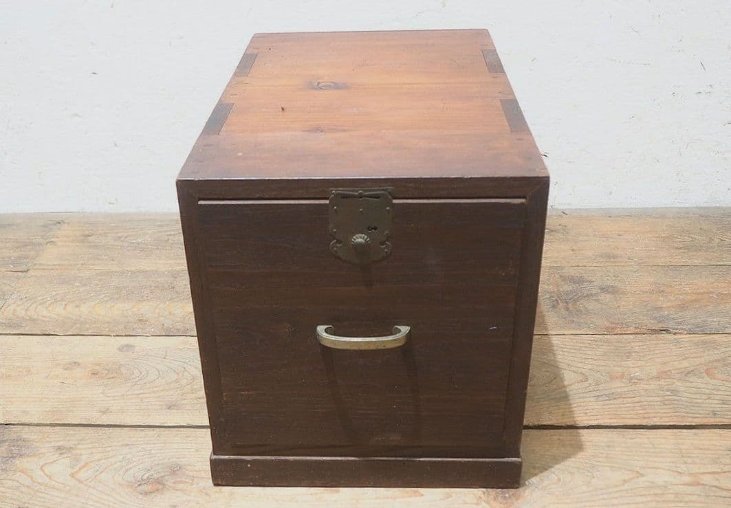 1535 アンティーク　収納ケース　展示台　古家具　骨董　レトロ　引き出し　木箱