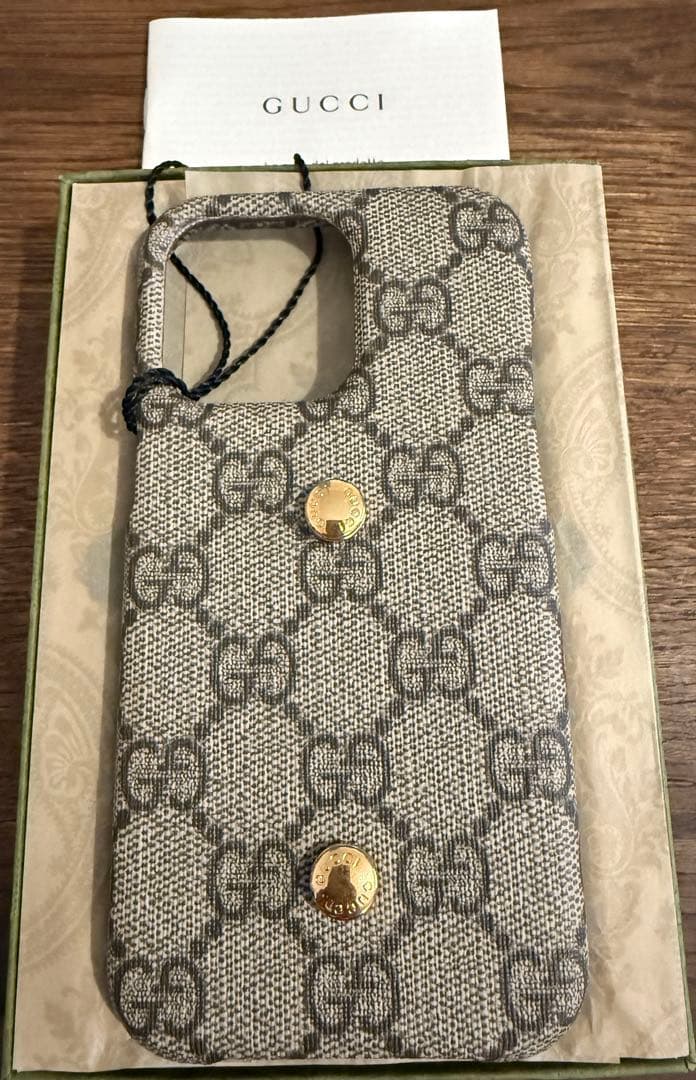 GUCCI iPhone13pro ケース グレー GGパターン グッチ　新品