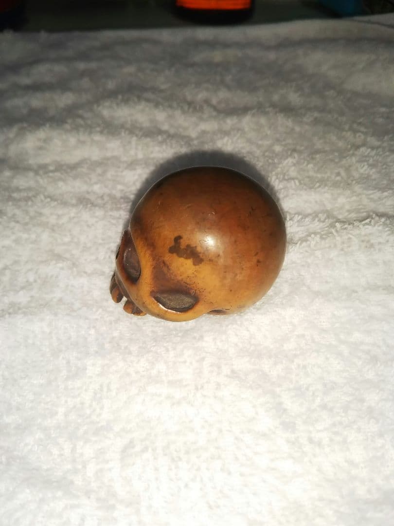 根付け 友親 骨董品 ドクロ 髑髏