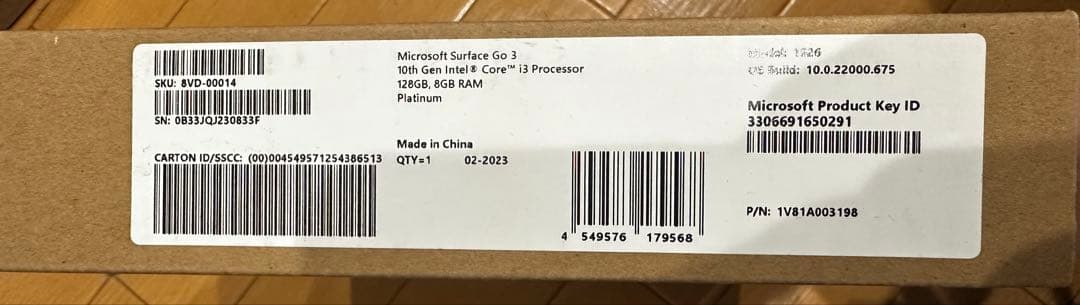 Windowsタブレット本体 Microsoft Surface Go3