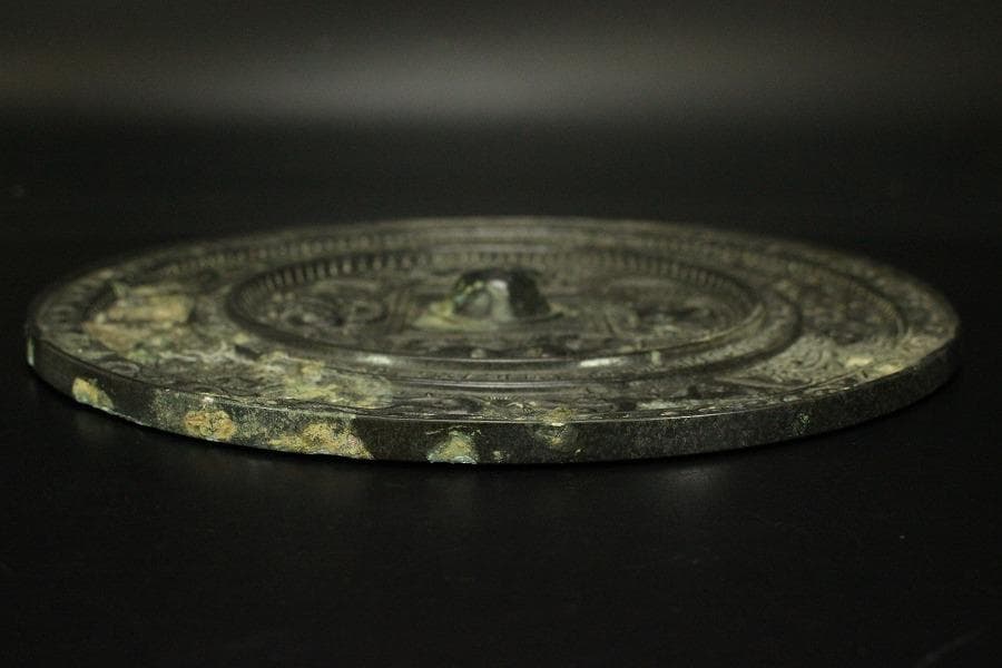 中国美術 銅鏡 古鏡 神獣鏡 φ22cm(ZE750)