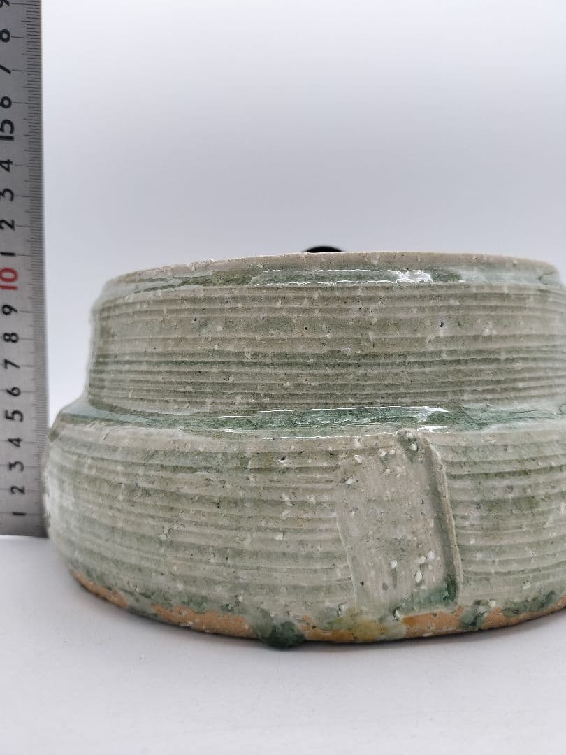 c924 古上野釉　南蛮写水指 玄彦造　木箱 茶道具 古物