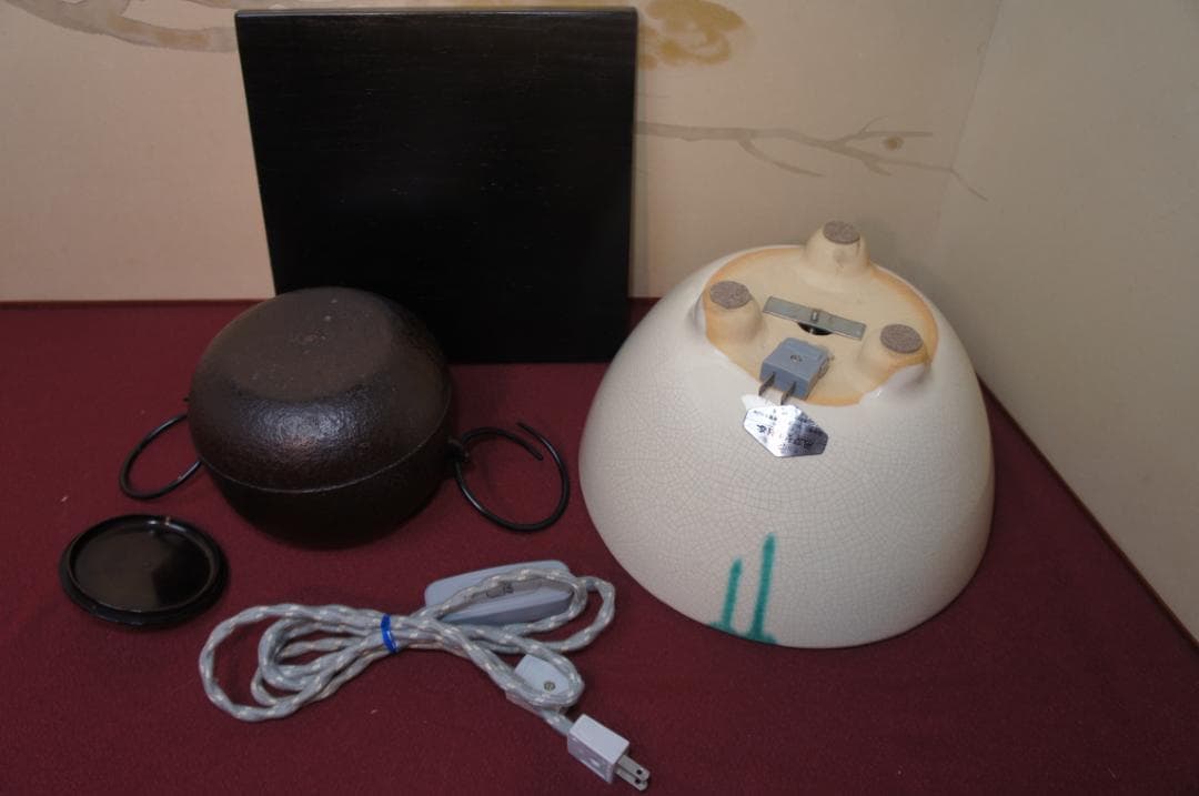 ☆ 野々田 さつま織部(紅鉢型) 炭型電熱器 小釜 釜鐶送料込み