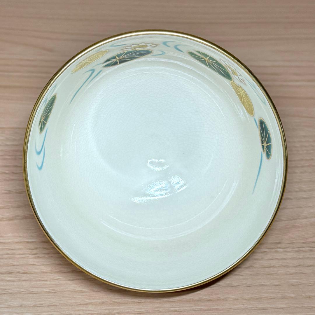 仁清写 上山善峰 金彩 色絵 未草 御成婚記念 茶碗 抹茶碗 茶道具 共箱 栞