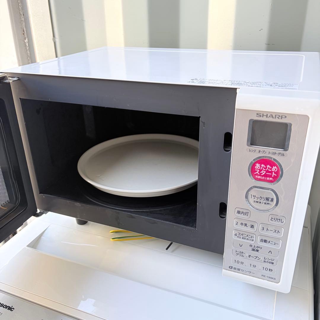 運搬取付無料！純正パナソニック洗濯機オーブン付レンジ＋シャープ冷蔵庫3点セット！