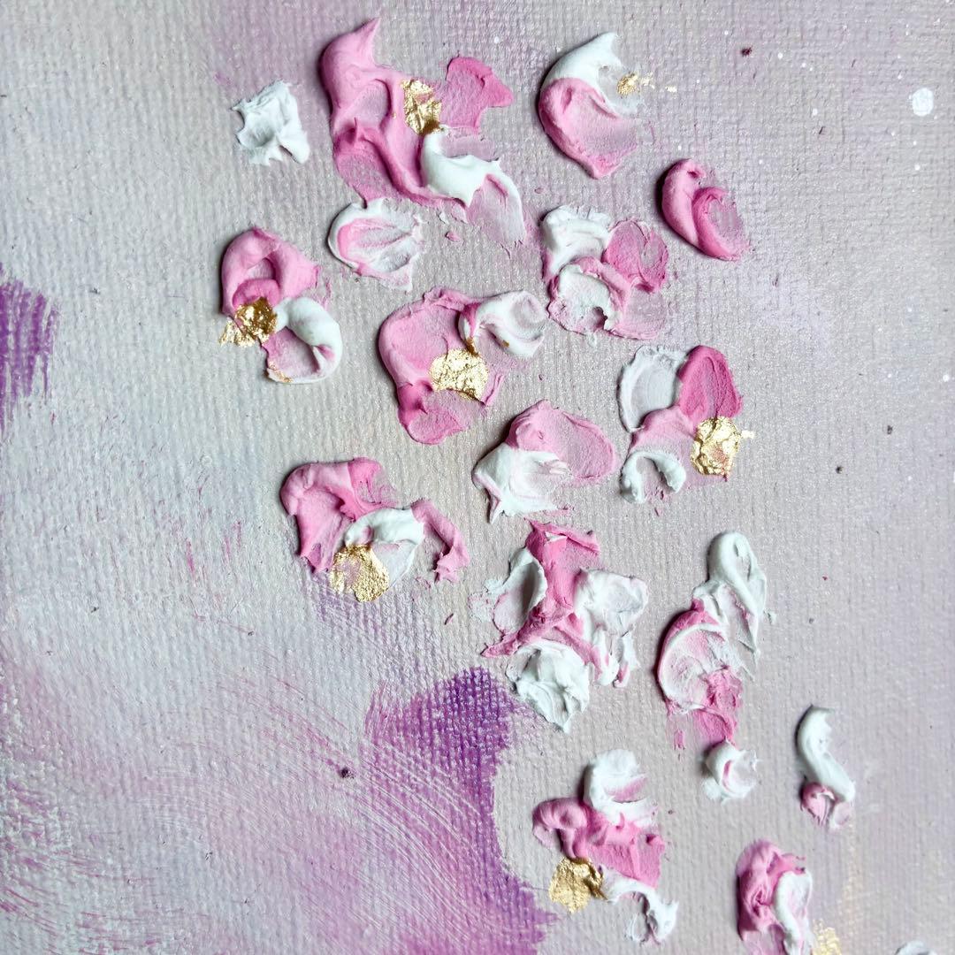 現代アート　45.5×38㎝　花　桜　モダン　アートパネル　インテリア　抽象画