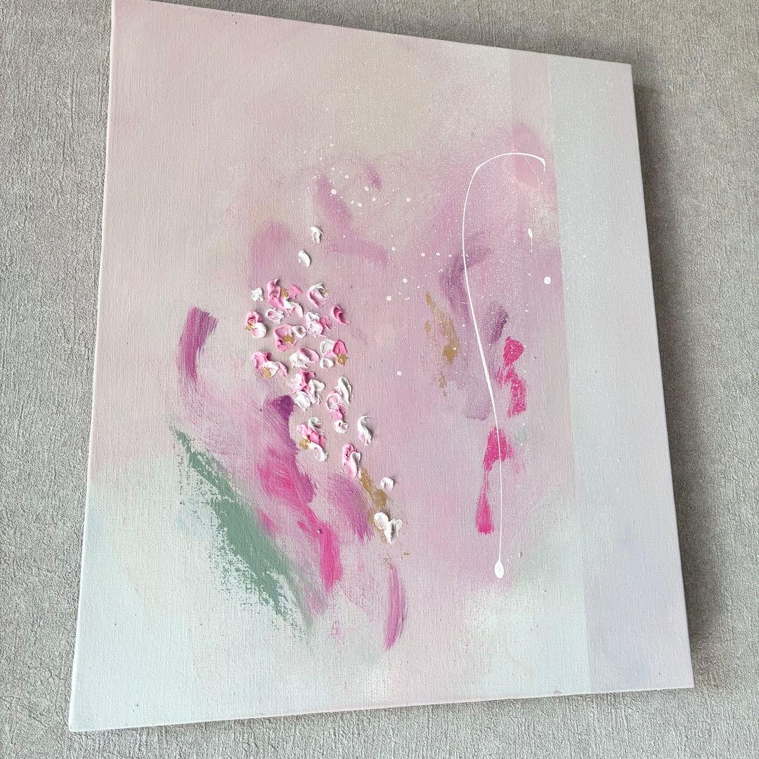 現代アート　45.5×38㎝　花　桜　モダン　アートパネル　インテリア　抽象画