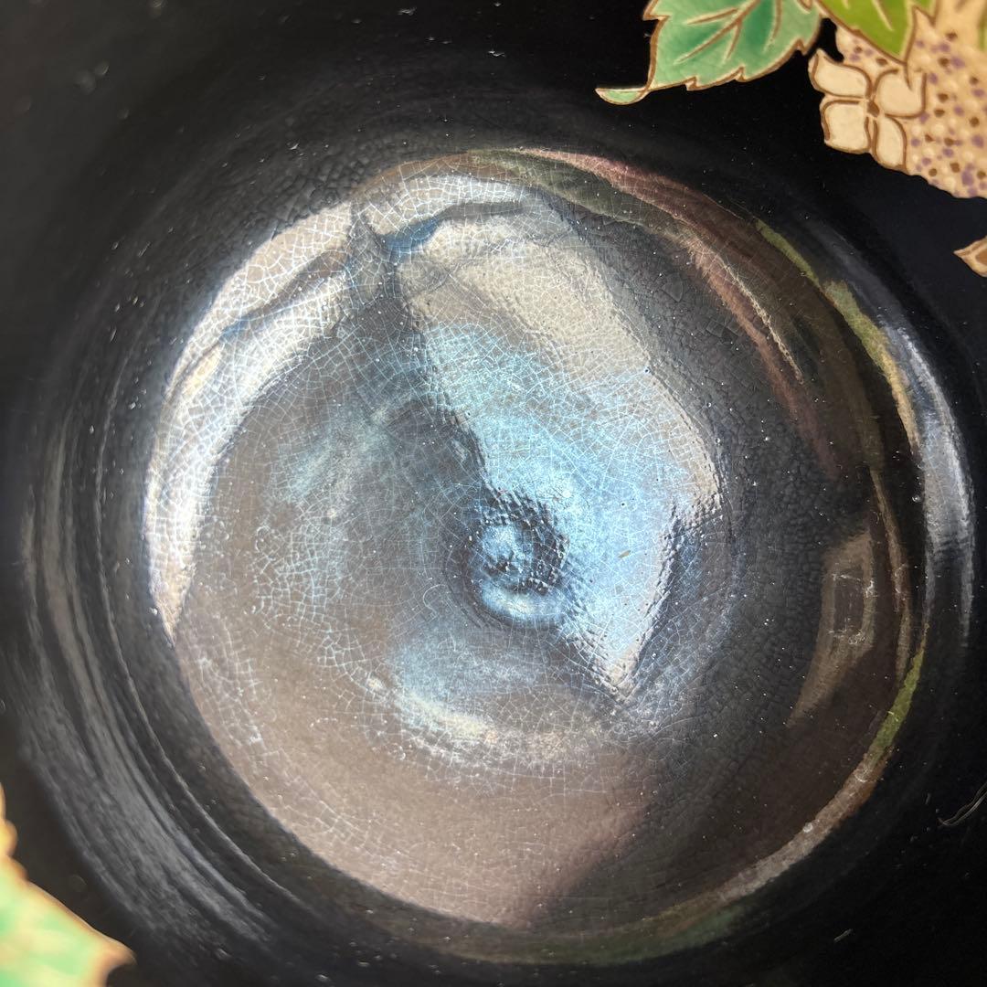 黒仁清 紫陽花 宮地英香 抹茶碗 茶道具 紙箱