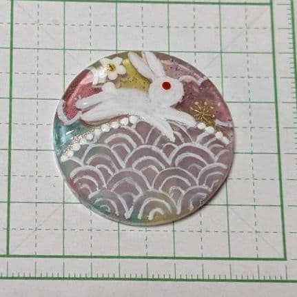 ウサギ　レジンヘアゴム　リメイク品