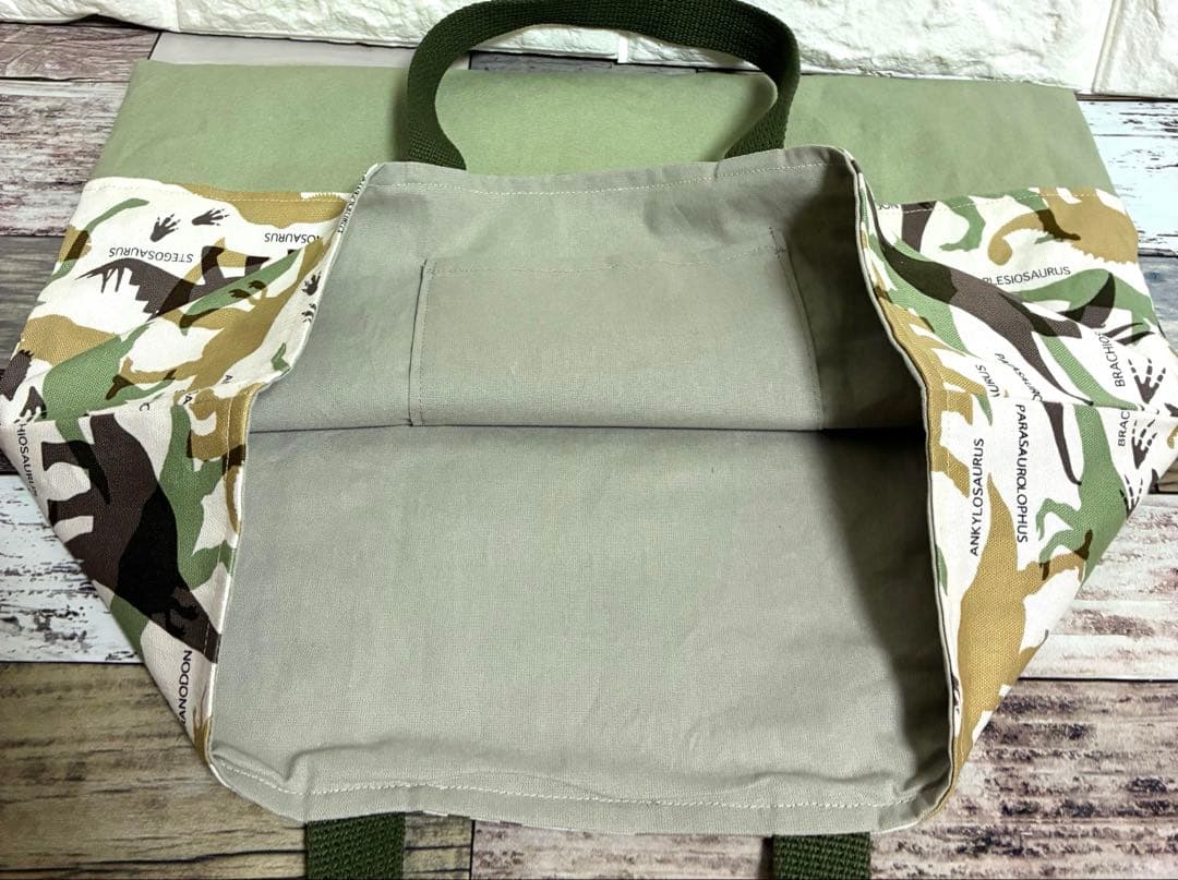 恐竜　ハンドメイド　レッスンバッグ　男の子　入学　入園　セット　上履き　体操着