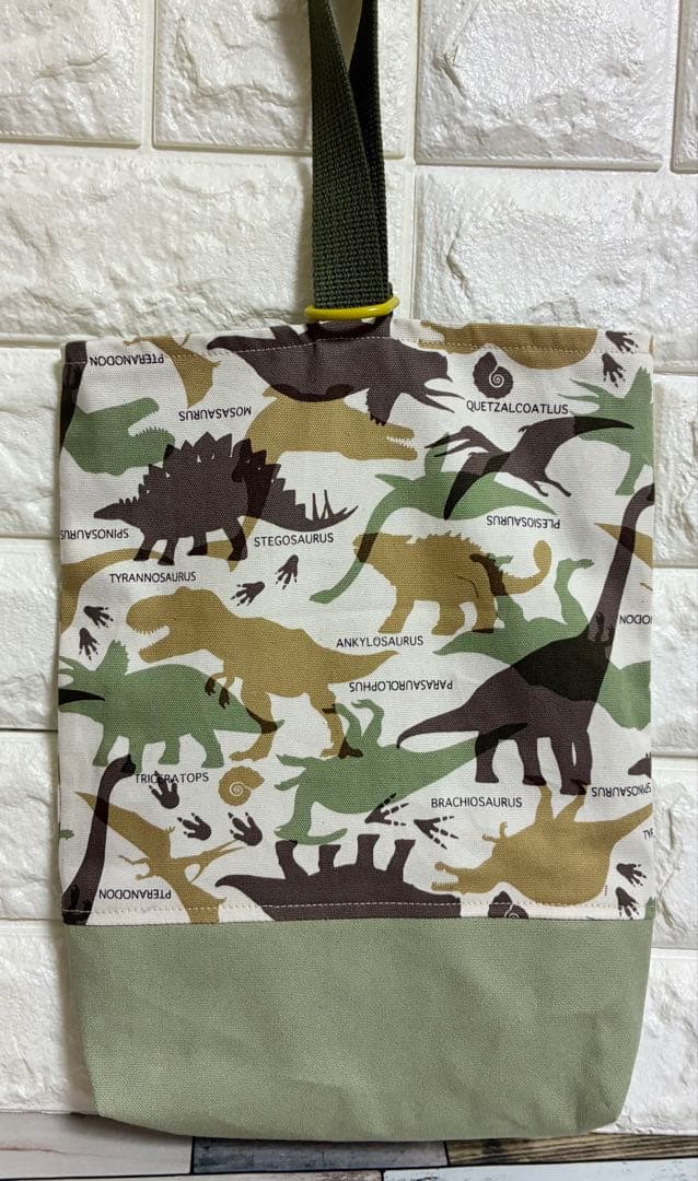 恐竜　ハンドメイド　レッスンバッグ　男の子　入学　入園　セット　上履き　体操着