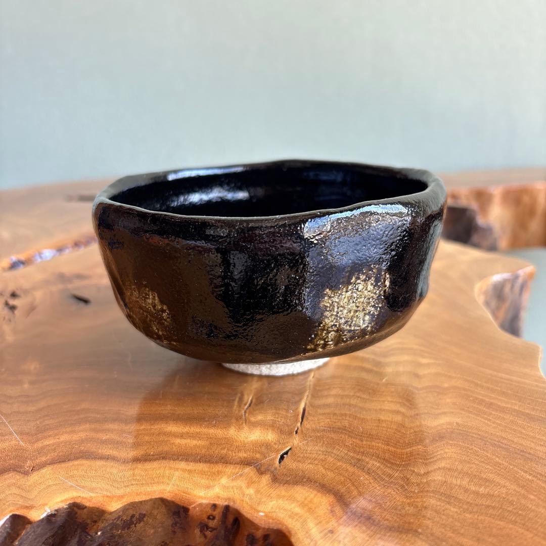 弘入写 朧月 佐々木抹楽造 黒楽茶碗 楽焼 共箱 抹茶碗 茶道具