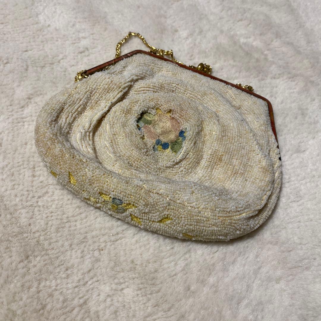 フランスアンティーク　ビーズ、刺繍、パーティーバック蚤の市