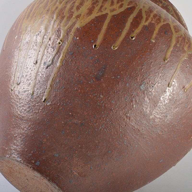 常滑焼　澤田重治作　ヨリコ造り　壷　大壷　重さ約14kg　共箱　N　R5686C