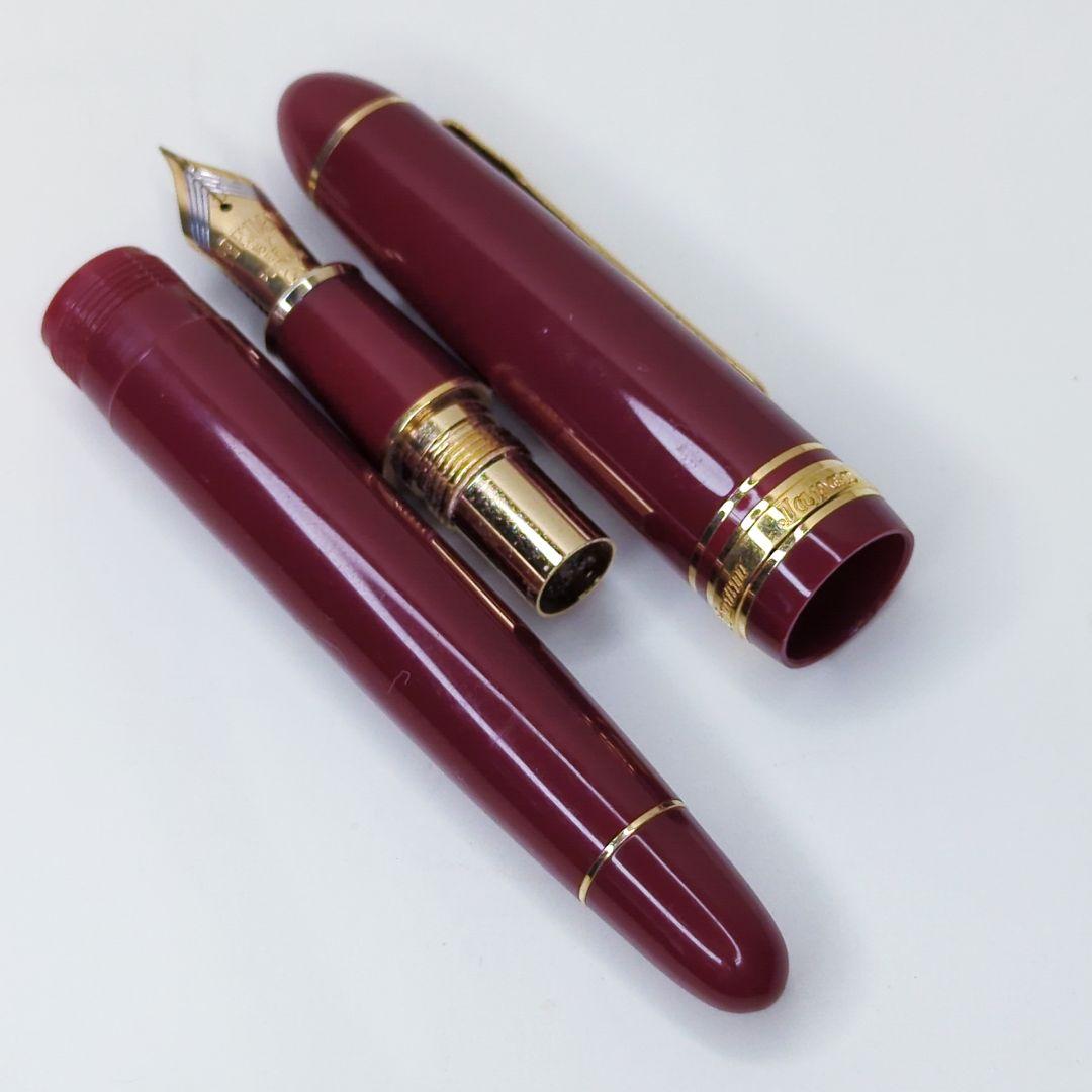 美品✨プラチナ プレジデント 万年筆 ボルドー 18金 ペン先EF