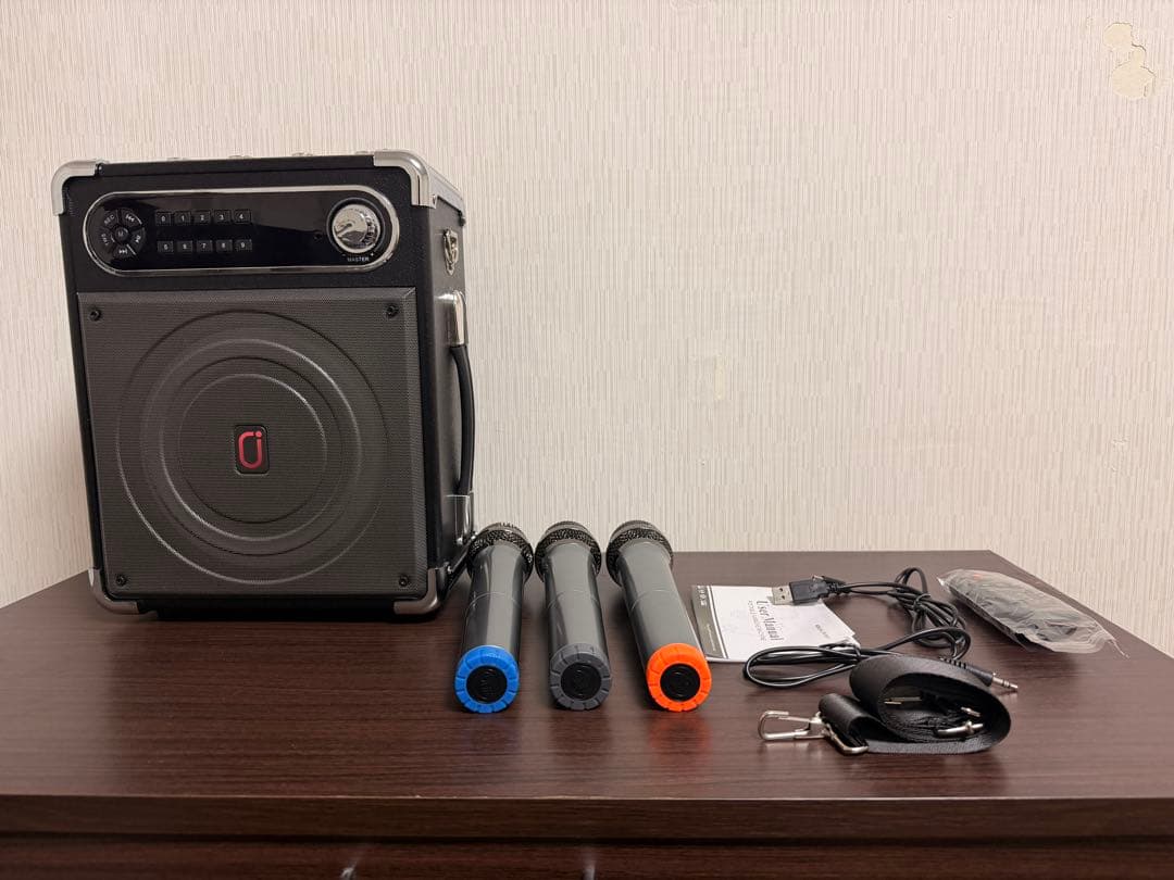 【美品・マイク付】JYX-S55-T ポータブルスピーカー カラオケセット