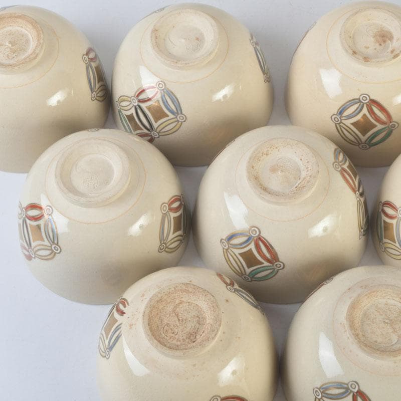 茶道具　京焼　森里陶楽造　七宝蒔絵　数茶碗　十客　C　9966A