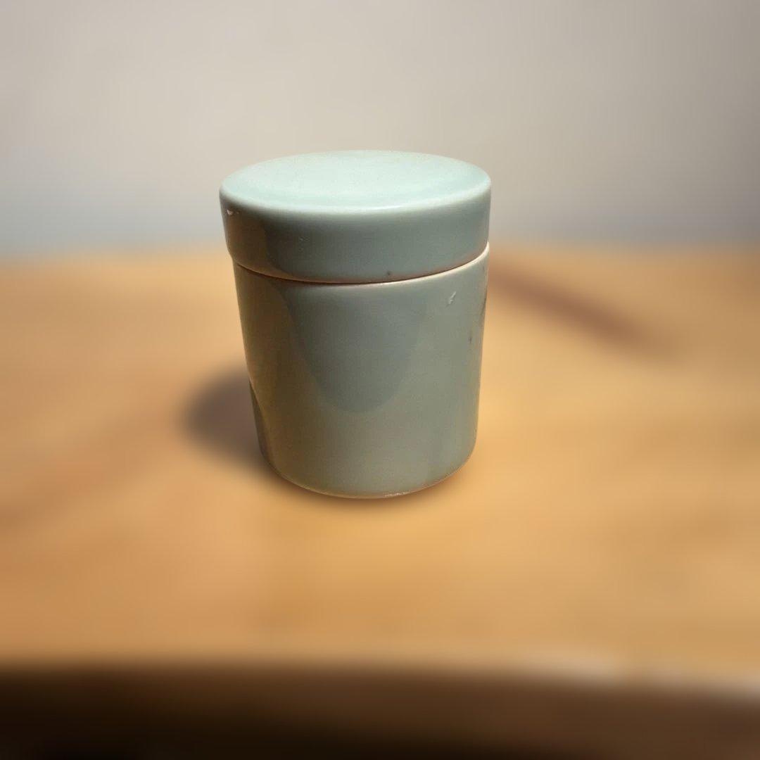 青磁 蓋付き 棗 茶道具 平安 京焼 煎茶道具