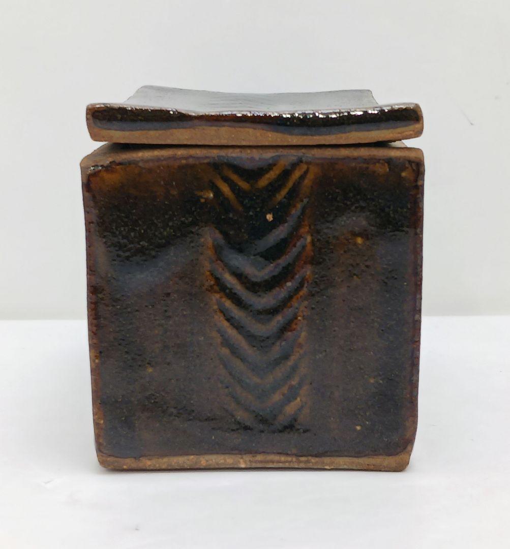 Y3440-2 会津焼？ 陶器 蓋物 横11㎝ 陶印あり