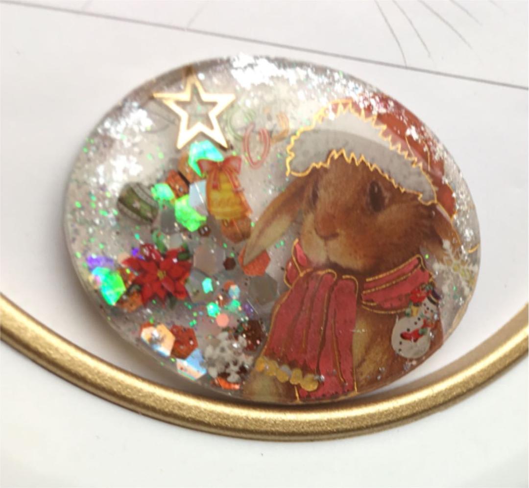 レジンヘアゴム♡クリスマスあったかマフラーウサちゃん・再販不可
