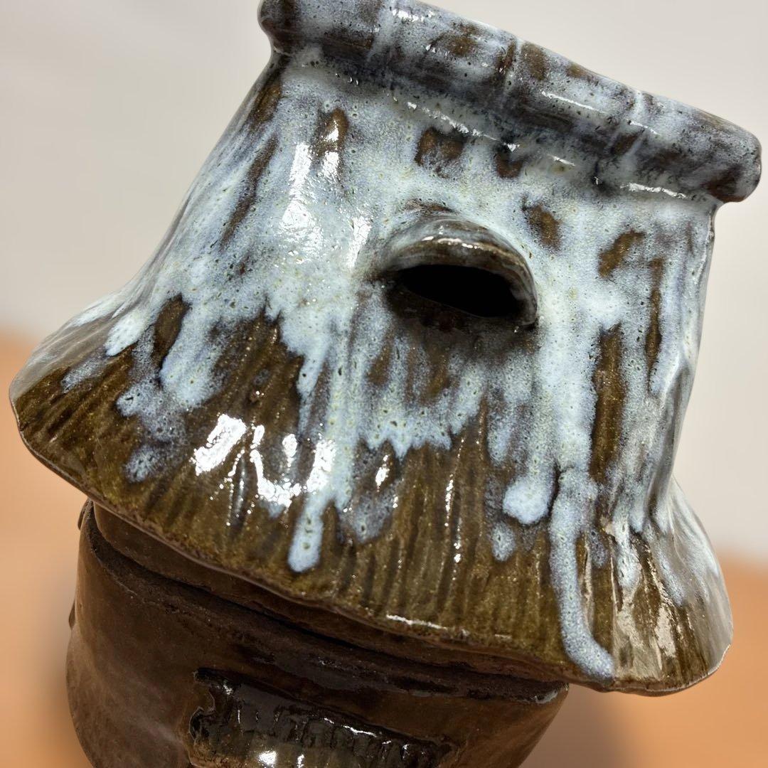 【超美品】陶器製香炉香合　小物入れ　置物　ジュエリー　茶道具　煙突有り