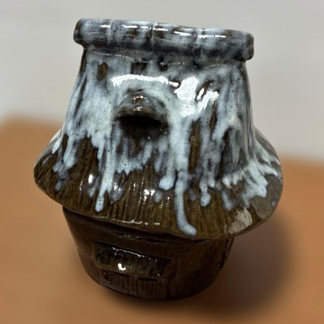 【超美品】陶器製香炉香合　小物入れ　置物　ジュエリー　茶道具　煙突有り