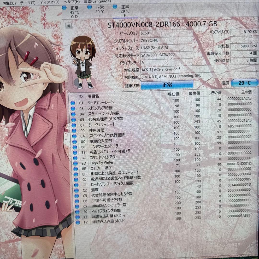 Seagate IronWolf 4TB ST4000VN008 (メ5/6)