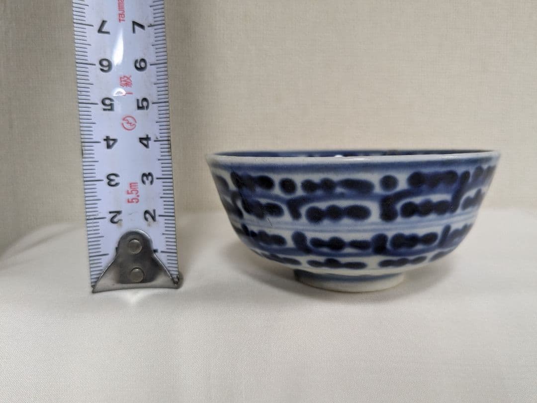 煎茶椀 銀継ぎ 手描き 煎茶道具 古民家の骨董品 アンティーク