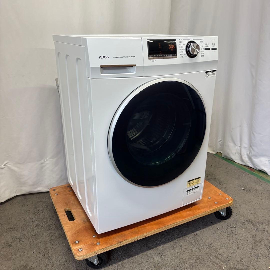 157　AQUA　ドラム式洗濯機　8キロ　左開き　綺麗　設置無料　中古　安い‼️