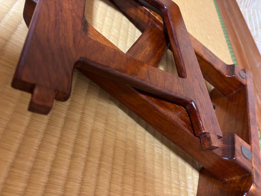 木製　唐木　皿立て　額立て