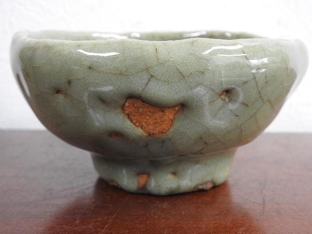 七官青磁茶碗　523ｇ　保存箱　Ｍ887