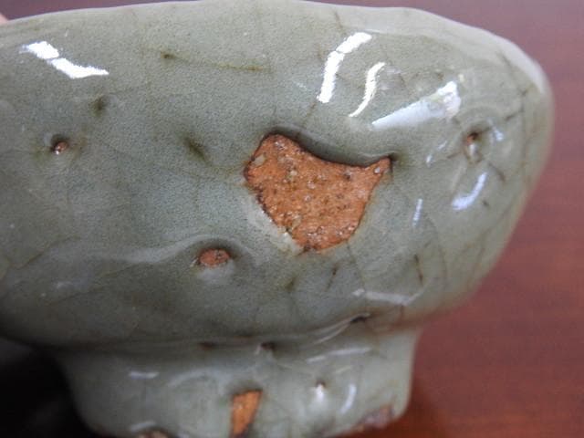 七官青磁茶碗　523ｇ　保存箱　Ｍ887