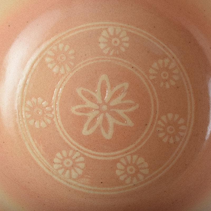 茶道具　京焼　田中渓峰作　御本三島　花文　数茶碗　十客　共箱　M　R9581H