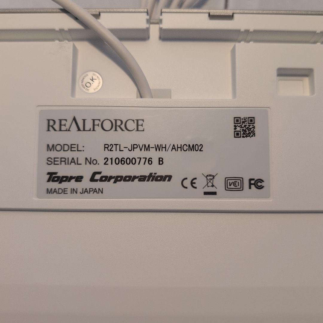 【動確済】REALFORCE for Mac テンキーレス R2TL-JPVM