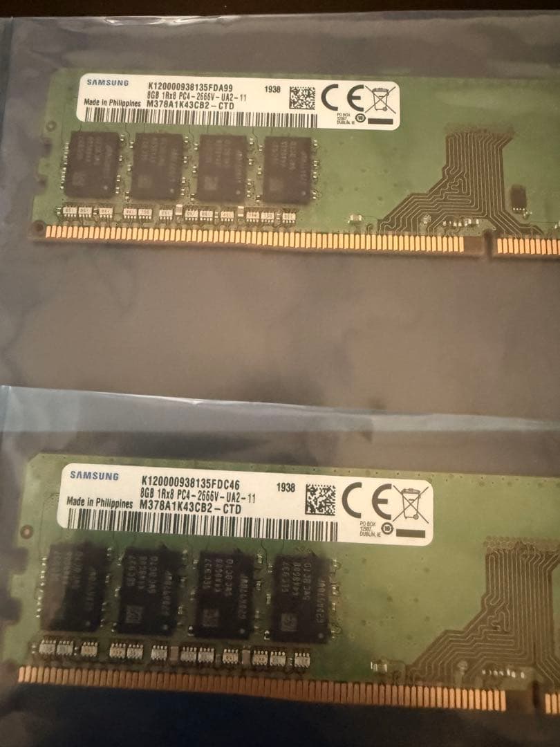 SAMSUNG DDR4-2666V 8GB ２枚組⑦