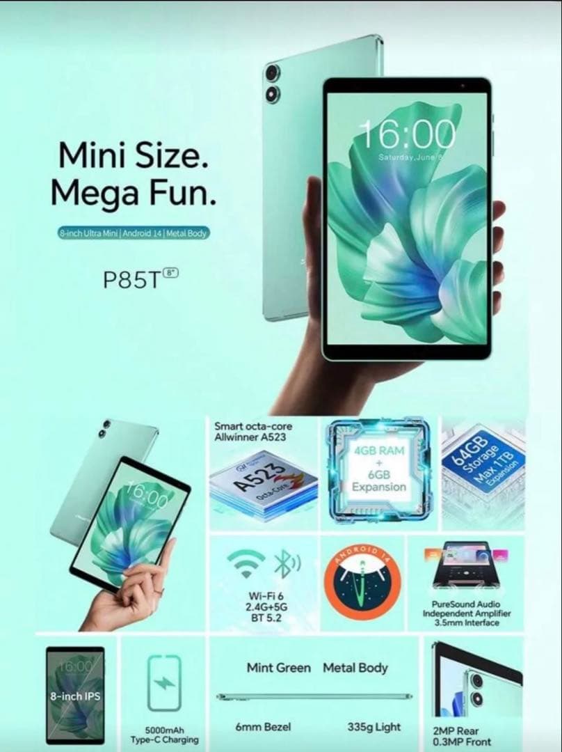 TECLAST P85 T 8インチタブレット 6点セット