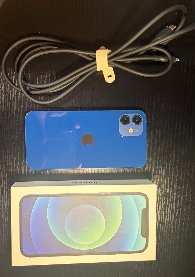 iPhone12 256GB 青 箱、付属品有 バッテリー94% おまけつき