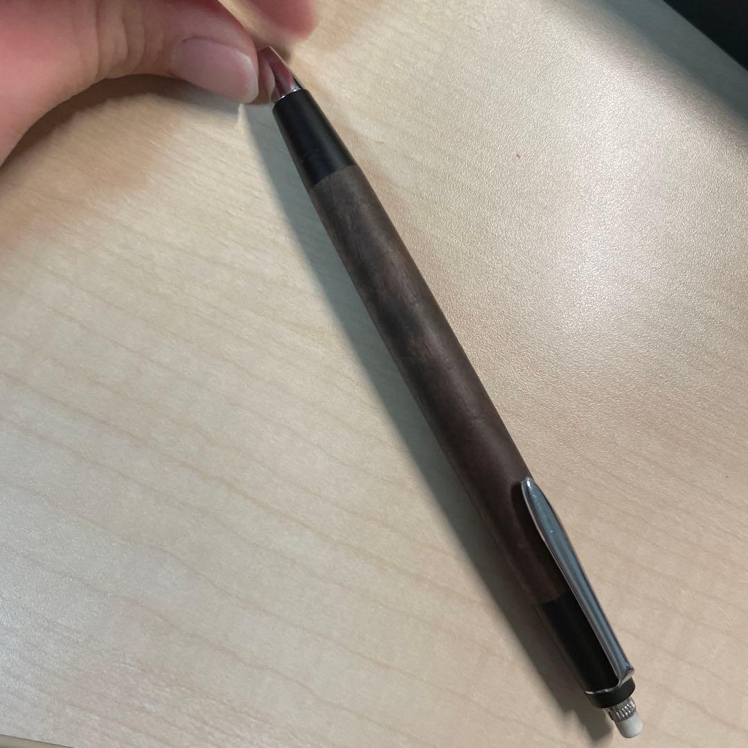 【固定式口金付き】野原工芸　旧型シャーペン　胡桃