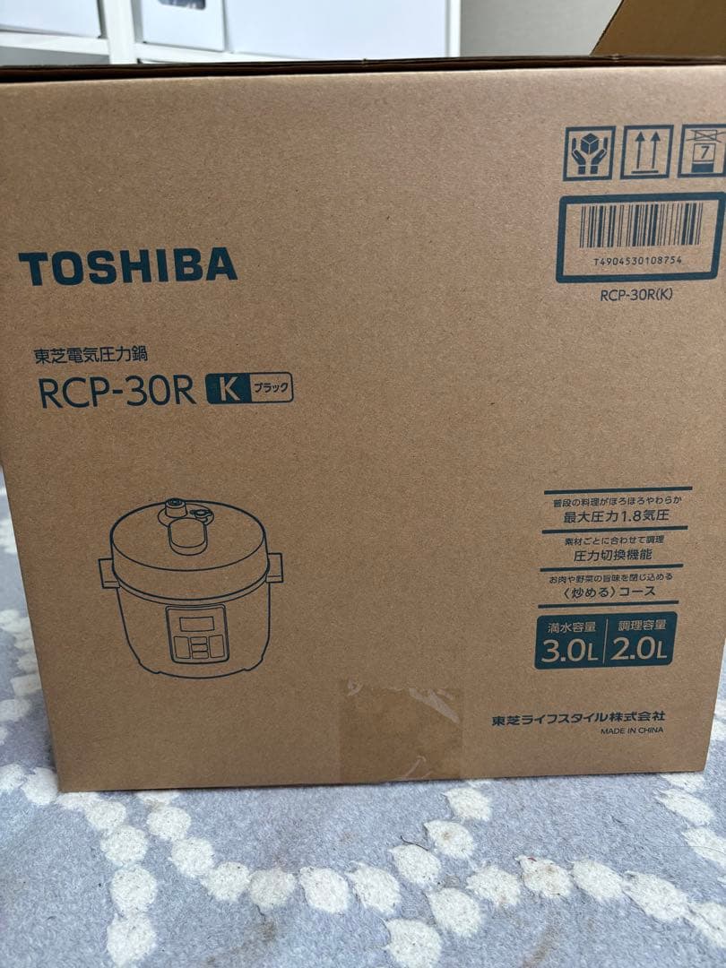 TOSHIBA RCP-30R K 電気圧力鍋 3.0L 黒