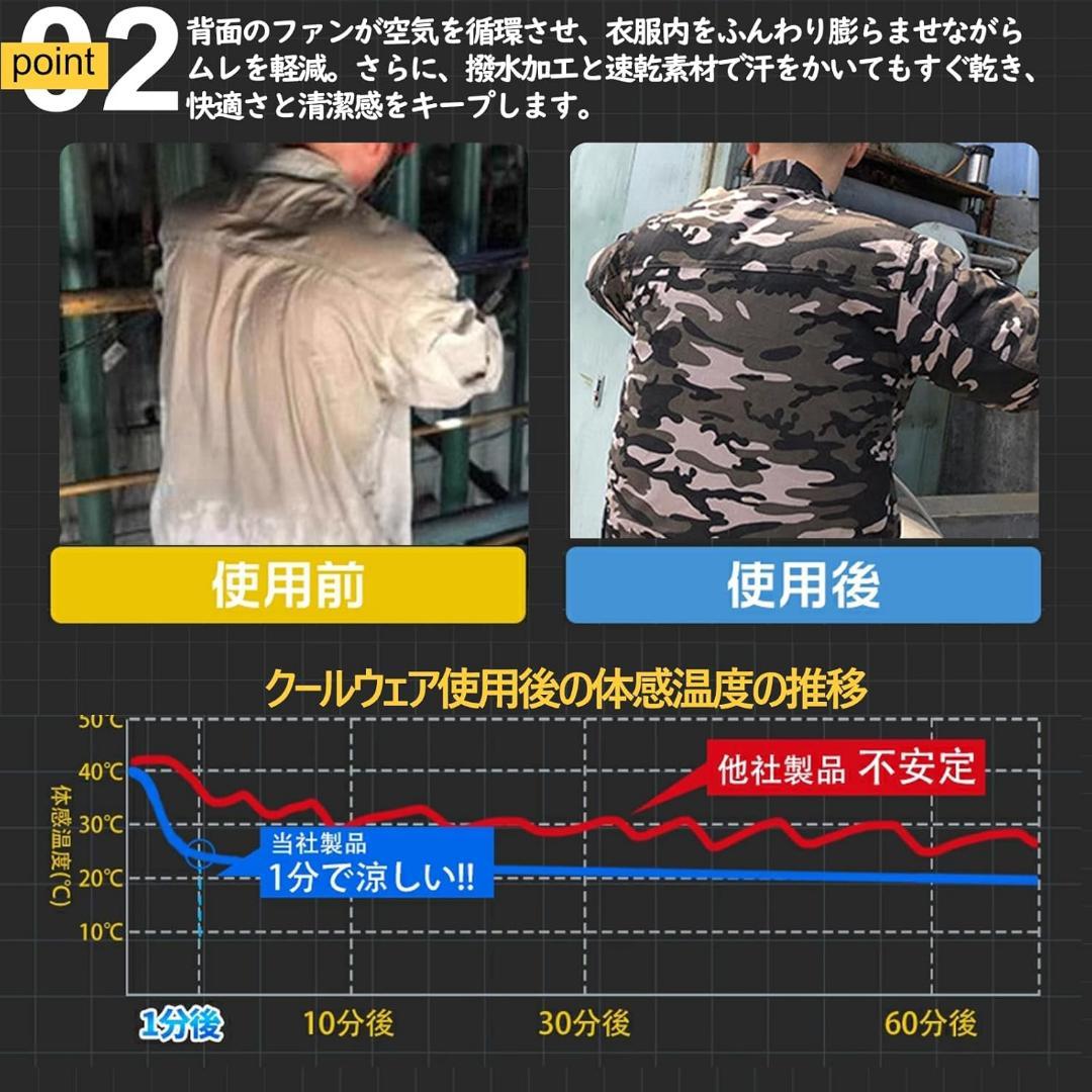 【サイズL】空調作業服 ファン付きベスト ファン付き作業服 バッテリー付