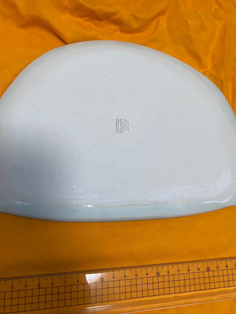 古染付　扇皿　骨董品　アンティーク　兎　うさぎ　未使用