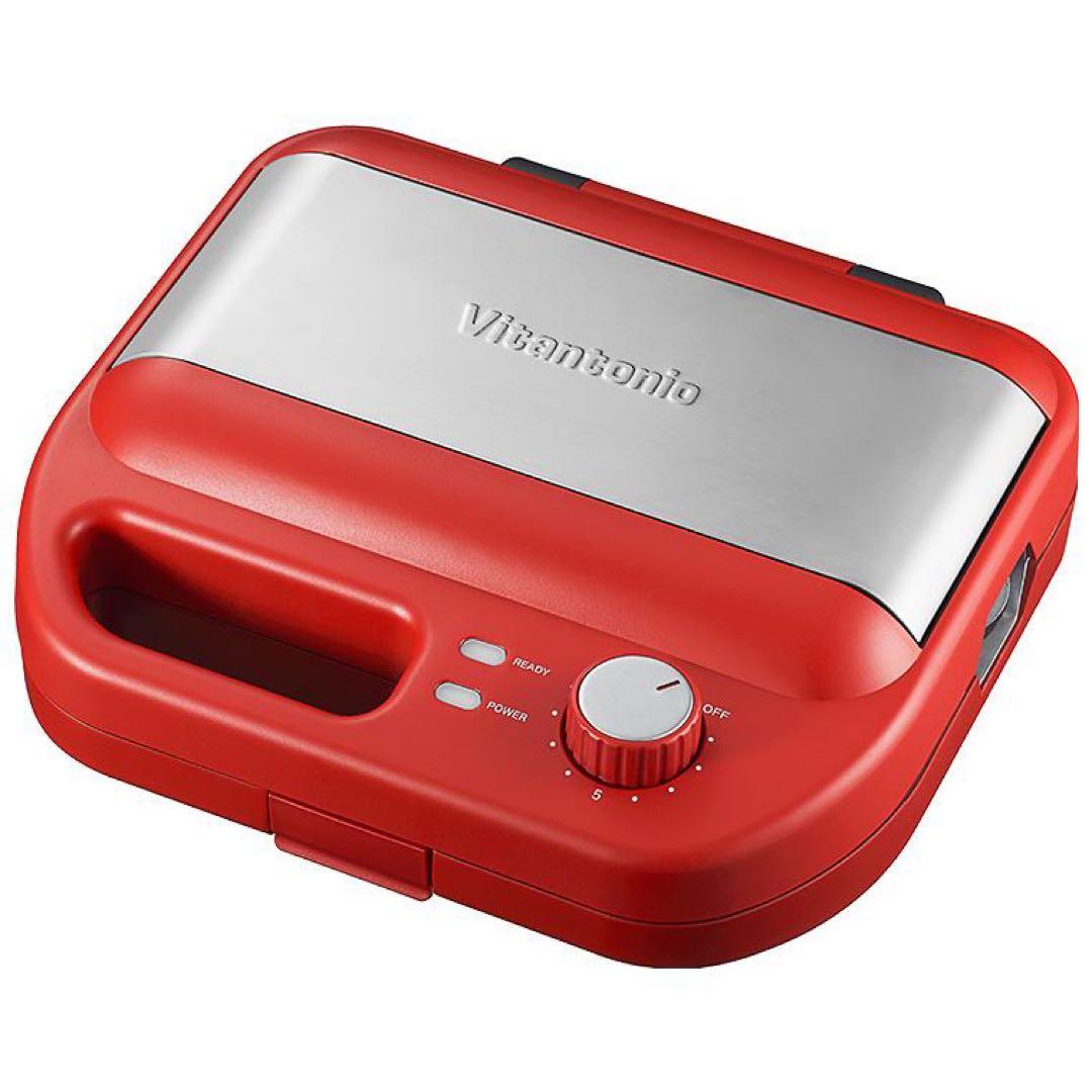 Vitantonio ワッフル・ホットサンドメーカー レッド