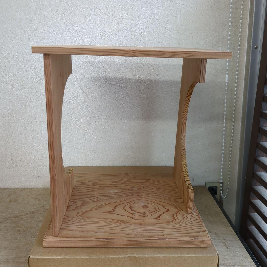 円意棚 組み立て式 木製 茶棚 棚物 木製 茶道具 茶道 お点前 紙箱