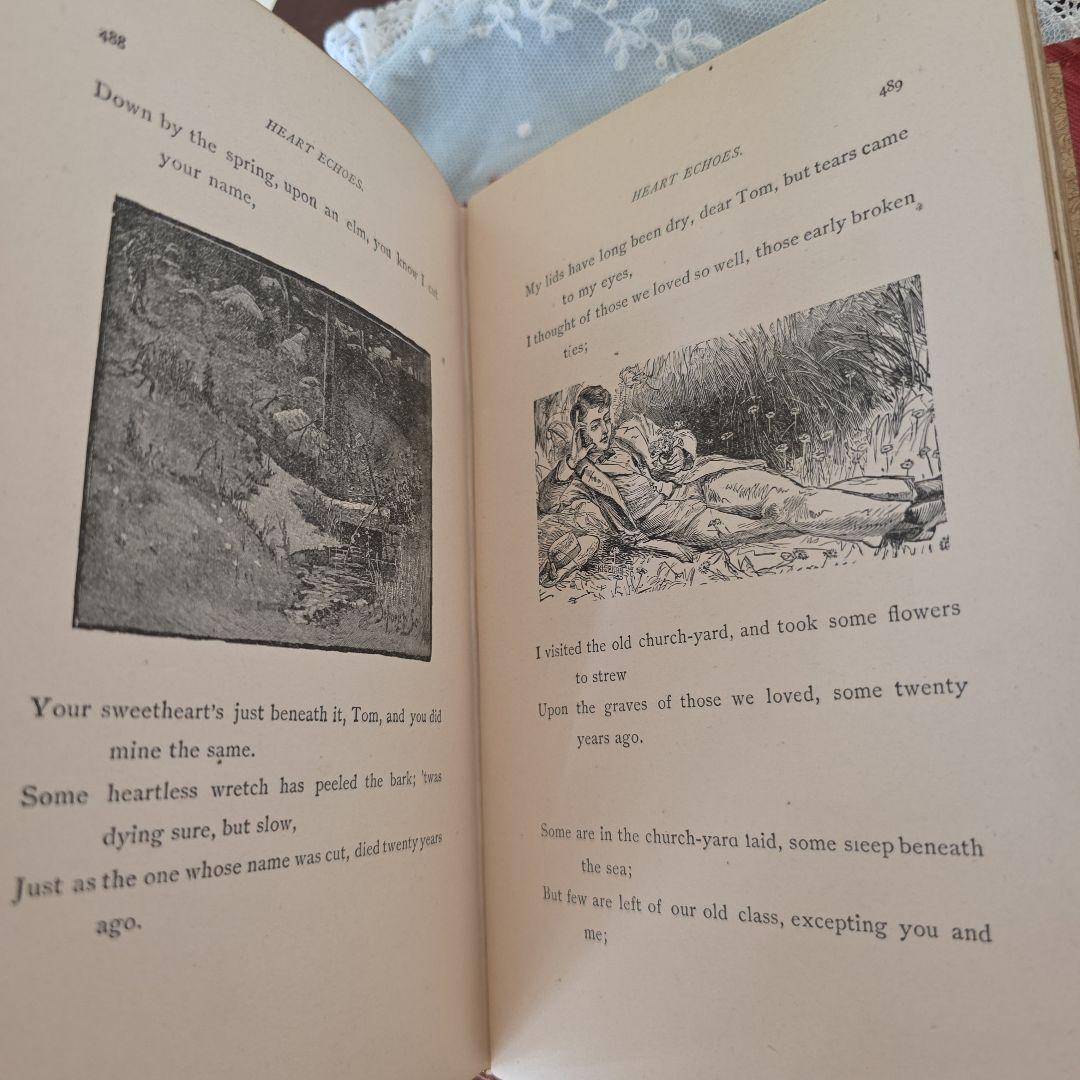 アンティーク　洋書　布生地　金装飾