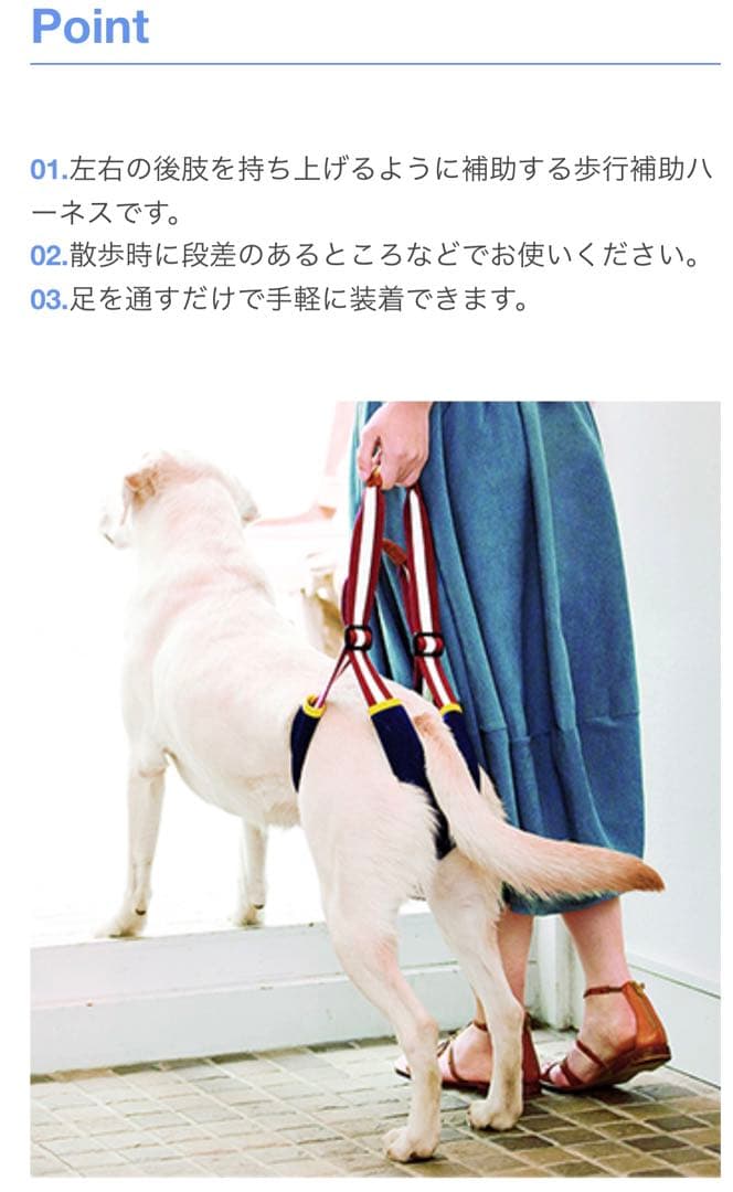 LaLaWalk STEP 犬用歩行補助ハーネス 中/大型犬後ろ足用