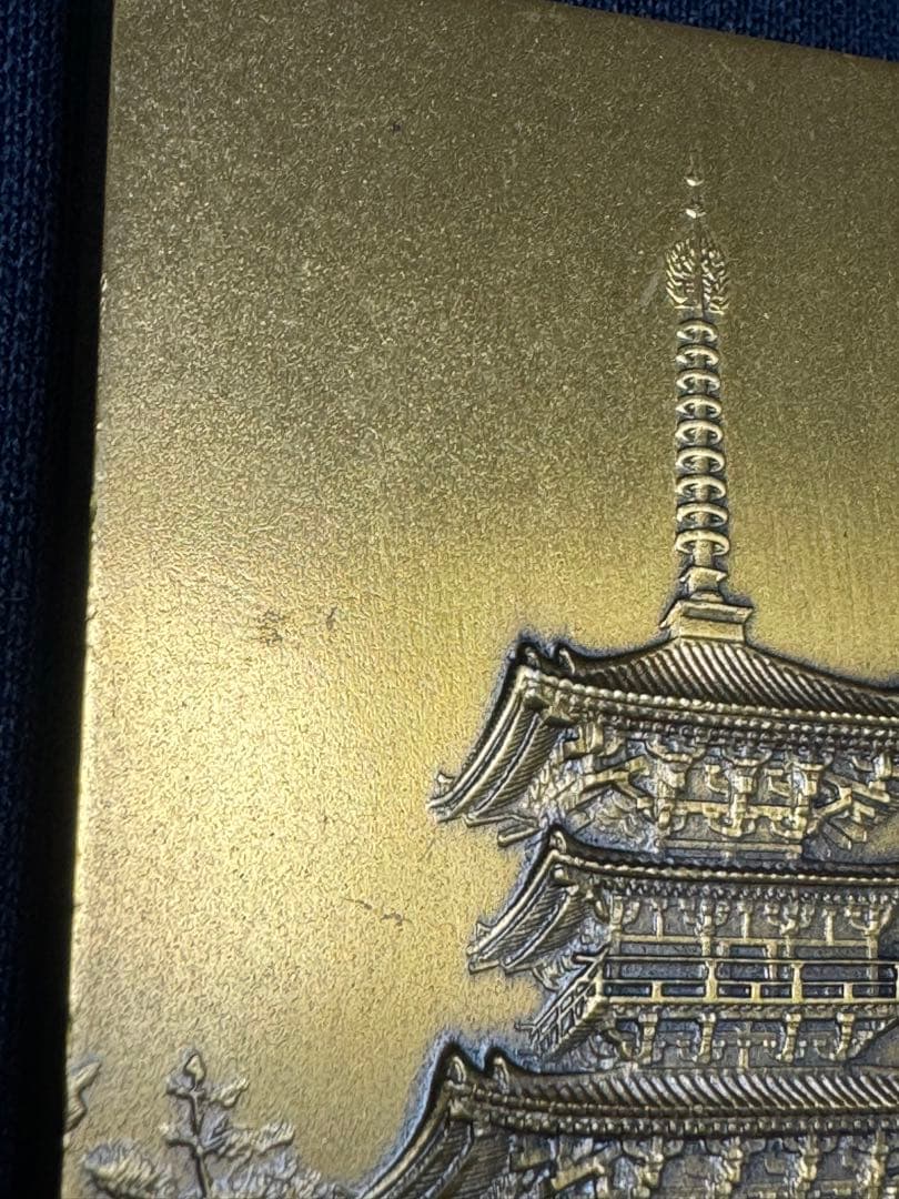 【造幣局 製造】青銅 章牌 ケース付き 文鎮 薬師寺東塔 プレ－ト